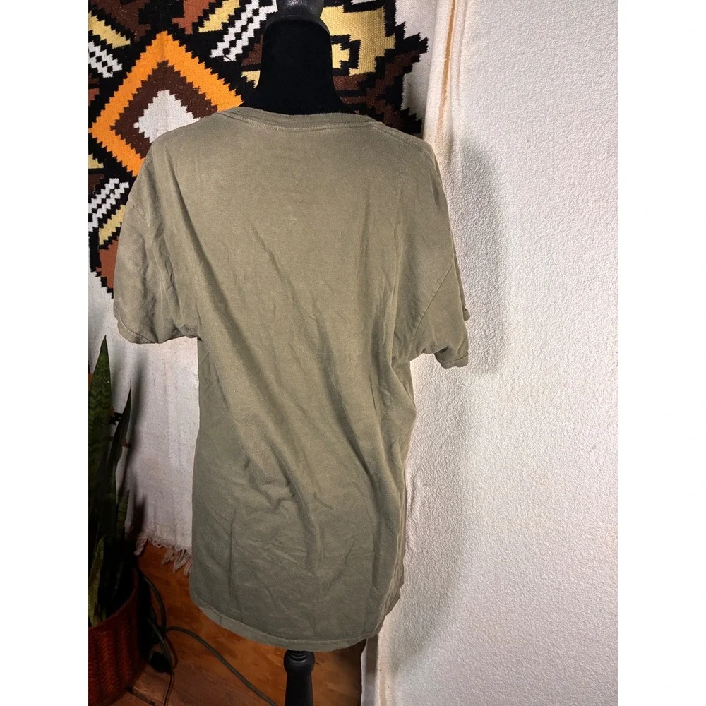 Fruit of the Loom Pocket T-Shirt Mens Large Green Excellent Short Sleeve Crewnk